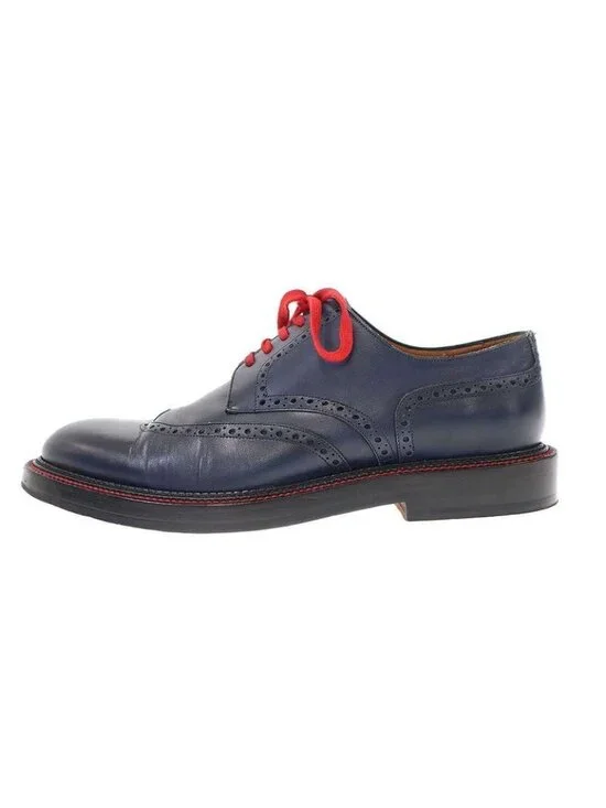 ★SOLD★ Dior Homme 13 SS Wingtip Leather Derby Shoes 3 De060 vjl Navy 41 - Picture 2 of 7